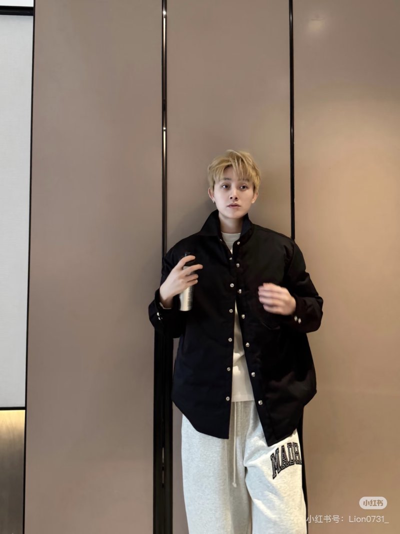 Black Oversized Button-Up Jacket view