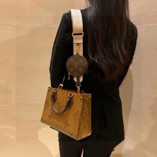 Louis Vuitton Monogram Canvas Tote with Charm Strap Tan view 1