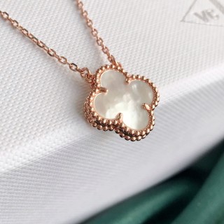 Van Cleef & Arpels Four-Leaf Clover Rose Gold Necklace view 3