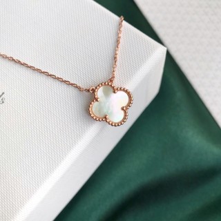 Van Cleef & Arpels Four-Leaf Clover Rose Gold Necklace view 4
