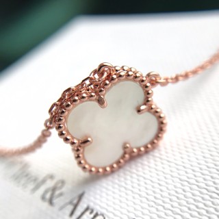 Van Cleef & Arpels Four-Leaf Clover Rose Gold Necklace view 7