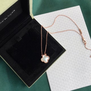 Van Cleef & Arpels Four-Leaf Clover Rose Gold Necklace view 8