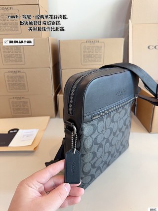 Coach Black Signature Crossbody Shoulder Bag view 6