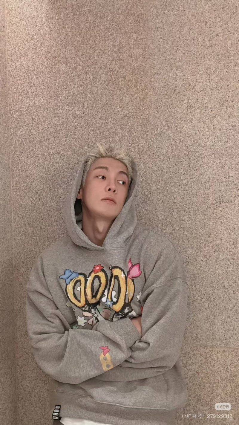 Oversized Graphic Hoodie Grey with Colorful Print view