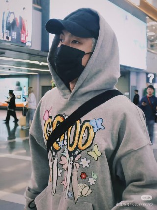 Oversized Graphic Hoodie Grey with Colorful Print view 3