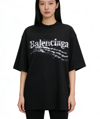 Balenciaga Distressed Graffiti Black T-Shirt view 2