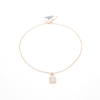 Hermès Crystal Padlock Pendant Necklace - Rose Gold view 1
