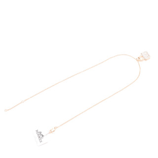Hermès Crystal Padlock Pendant Necklace - Rose Gold view 3