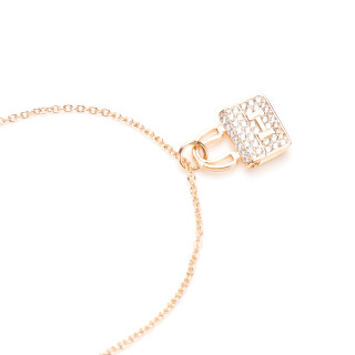 Hermès Crystal Padlock Pendant Necklace - Rose Gold view 4