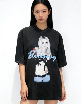 Britney Graphic Print Black T-Shirt view 3