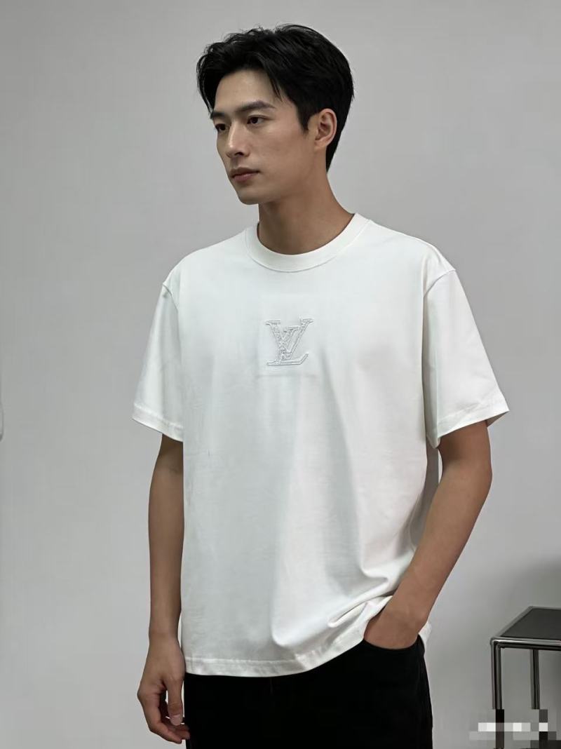 Louis Vuitton LV Monogram Embroidered White T-Shirt