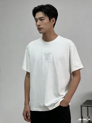 Louis Vuitton LV Monogram Embroidered White T-Shirt view 1