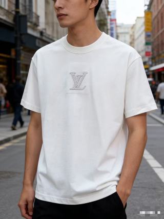 Louis Vuitton LV Monogram Embroidered White T-Shirt view 3