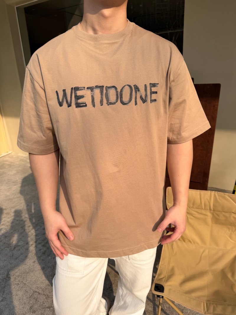 We11done Logo T-Shirt Beige
