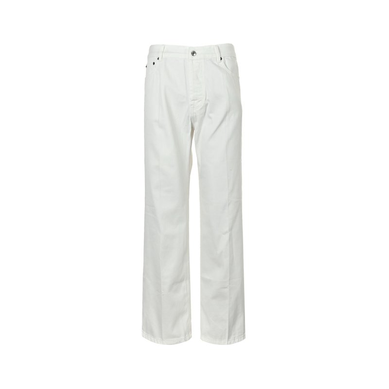 Essentials White Relaxed Fit Linen Trousers view
