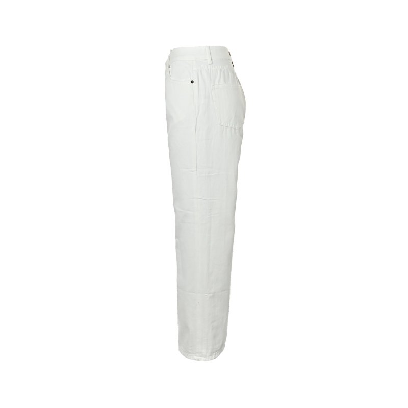 Essentials White Relaxed Fit Linen Trousers view