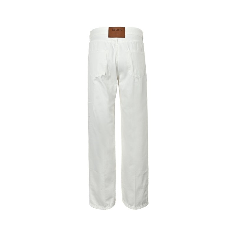 Essentials White Relaxed Fit Linen Trousers view
