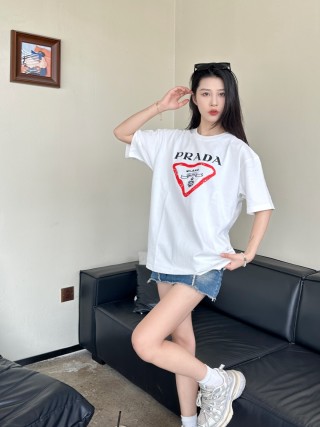 Prada Milano Triangle Logo White T-Shirt view 2