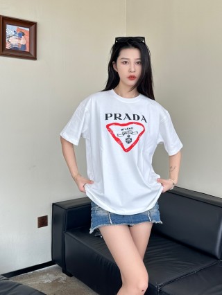 Prada Milano Triangle Logo White T-Shirt view 5