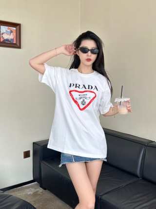 Prada Milano Triangle Logo White T-Shirt view 6
