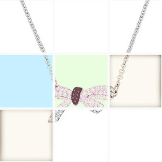 Crystal Bow Pendant Necklace with Black Center Stone view 2