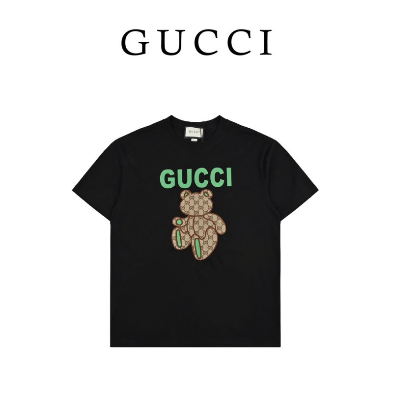 Gucci Teddy Bear Logo Black T-Shirt view