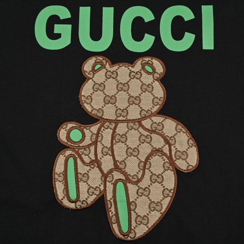 Gucci Teddy Bear Logo Black T-Shirt view