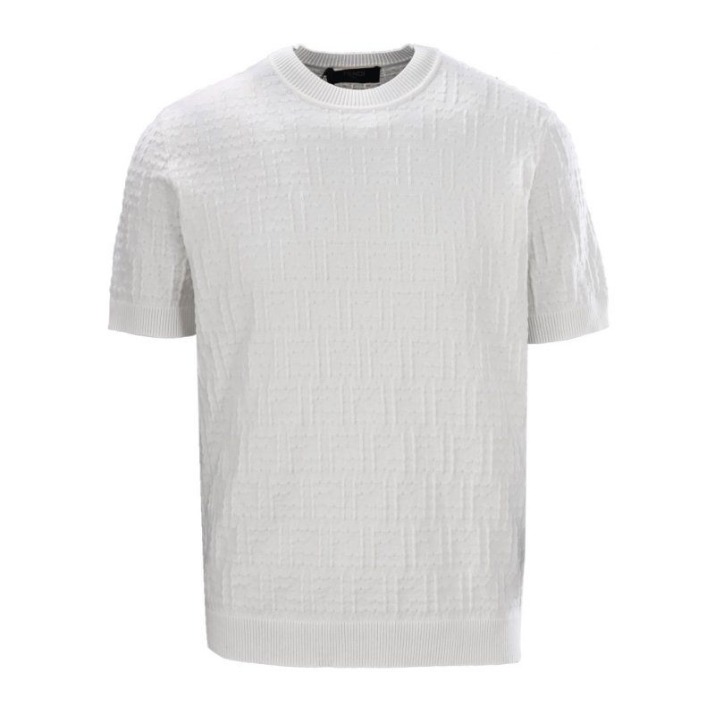 Fendi Monogram Jacquard Cream Short Sleeve T-Shirt view