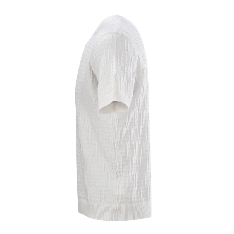 Fendi Monogram Jacquard Cream Short Sleeve T-Shirt view