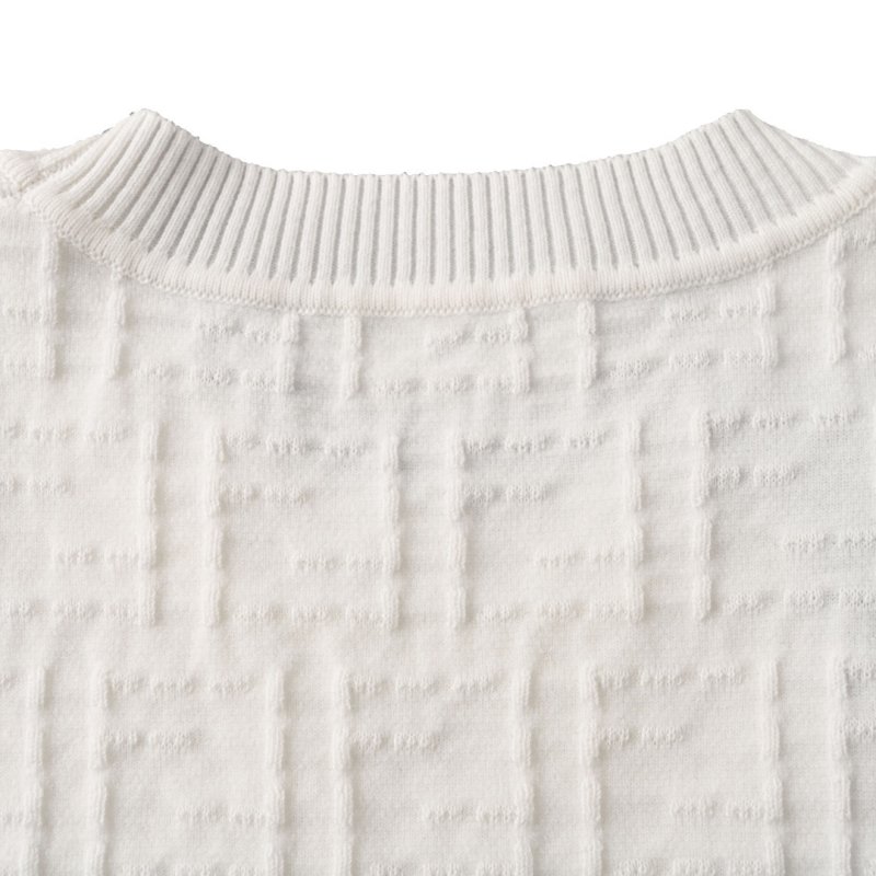 Fendi Monogram Jacquard Cream Short Sleeve T-Shirt view