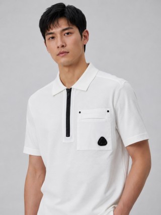 Stone Island White Short-Sleeve Polo Shirt view 1