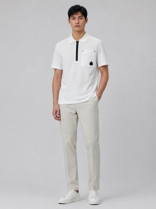 Stone Island White Short-Sleeve Polo Shirt view 2