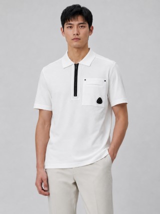 Stone Island White Short-Sleeve Polo Shirt view 4