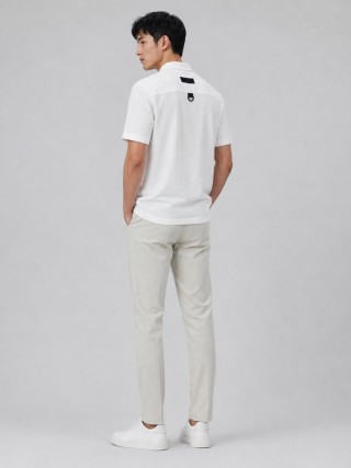 Stone Island White Short-Sleeve Polo Shirt view 5