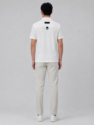 Stone Island White Short-Sleeve Polo Shirt view 6
