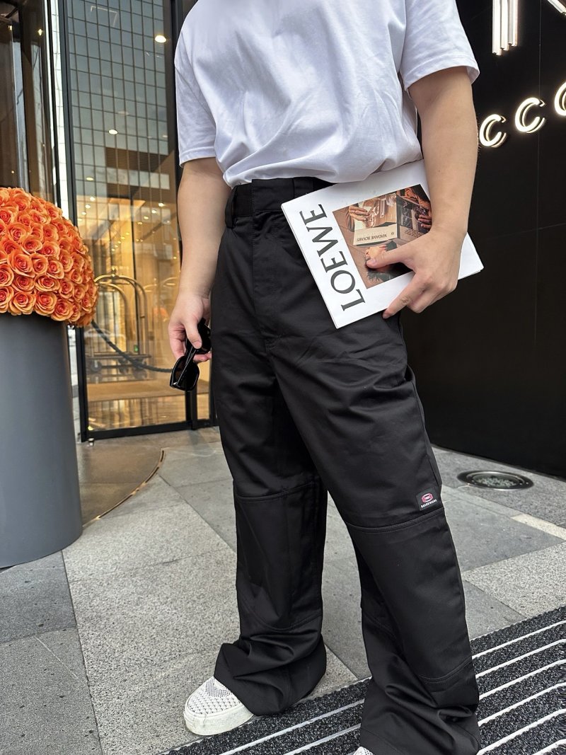 Loewe Black Cargo Pants with Knee Cutouts