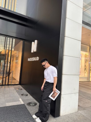 Loewe Black Cargo Pants with Knee Cutouts view 5