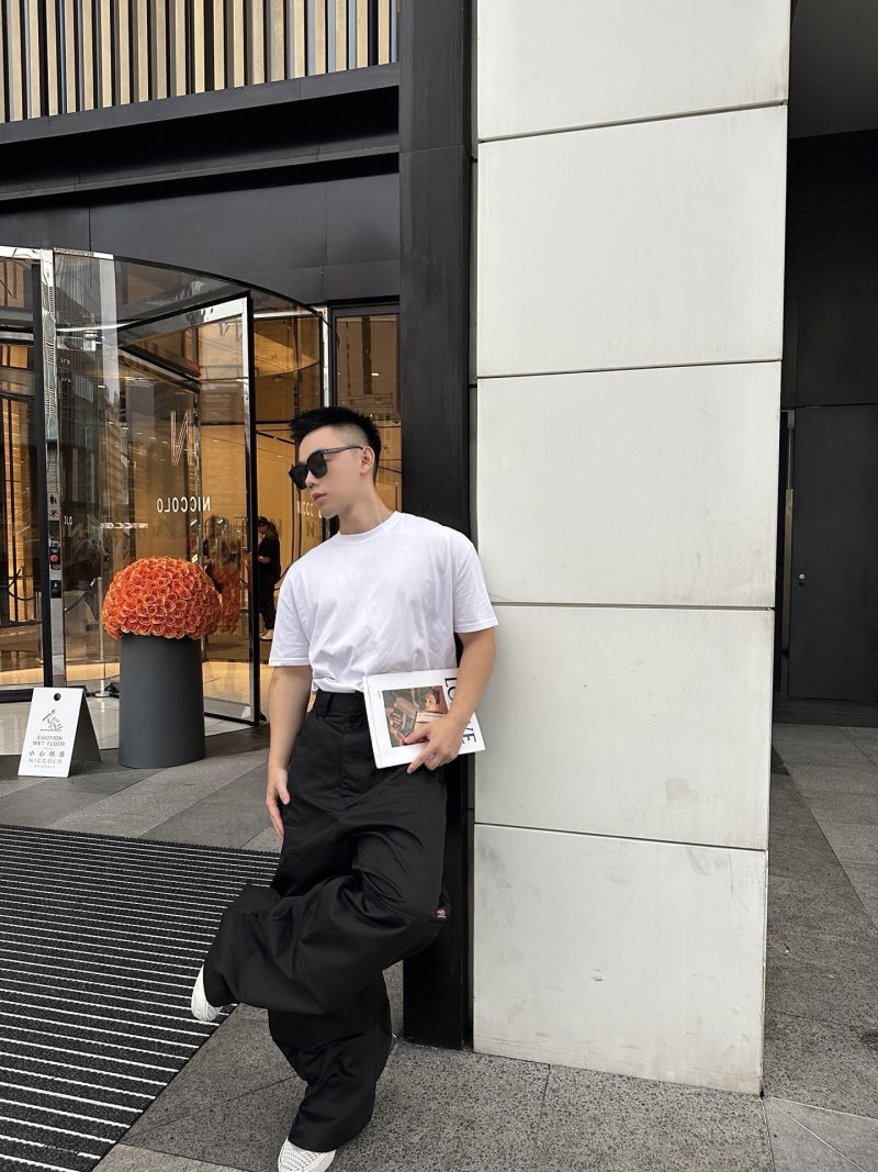 Loewe Black Cargo Pants with Knee Cutouts view