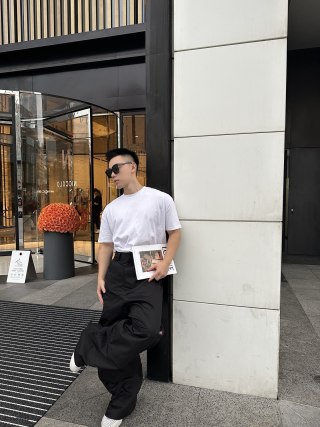 Loewe Black Cargo Pants with Knee Cutouts view 6