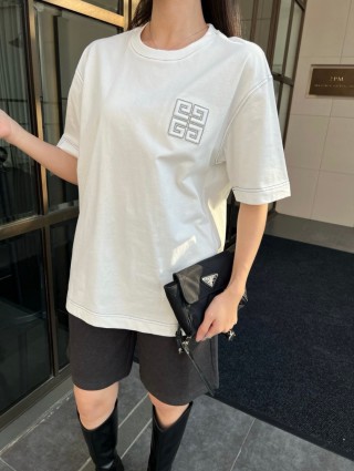 Givenchy Embroidered Logo White T-Shirt view 6