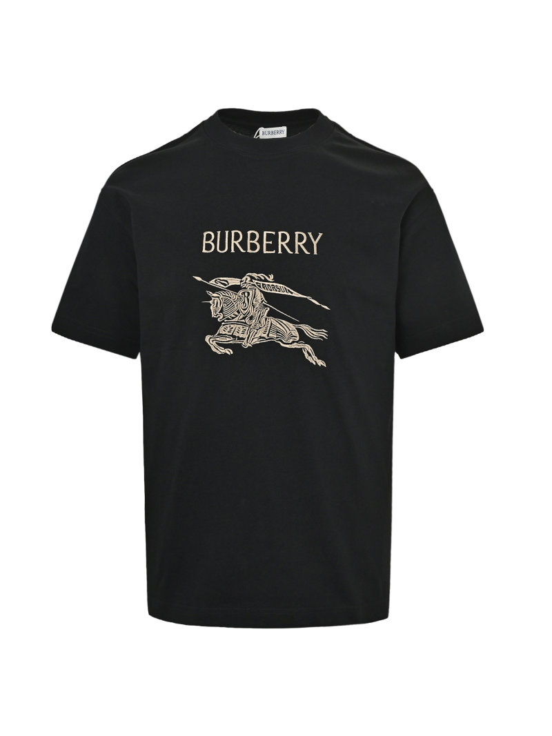 Burberry Black Gold Horse Logo T-Shirt view