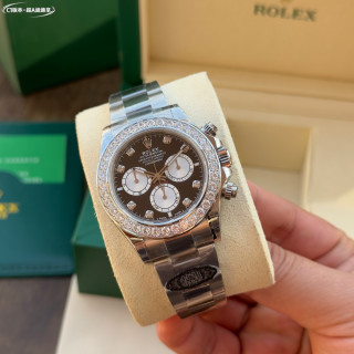 Rolex Daytona 4131 Chronograph Steel Diamond Bezel Black Dial view 2