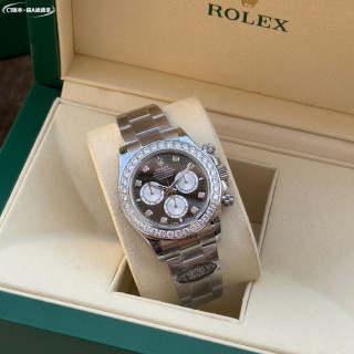 Rolex Daytona 4131 Chronograph Steel Diamond Bezel Black Dial view 3