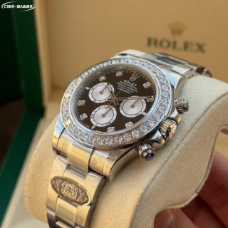 Rolex Daytona 4131 Chronograph Steel Diamond Bezel Black Dial view 4