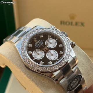 Rolex Daytona 4131 Chronograph Steel Diamond Bezel Black Dial view 5