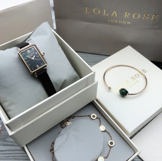 Lola Rose Malachite Peacock Green Rectangular Quartz Watch view 9