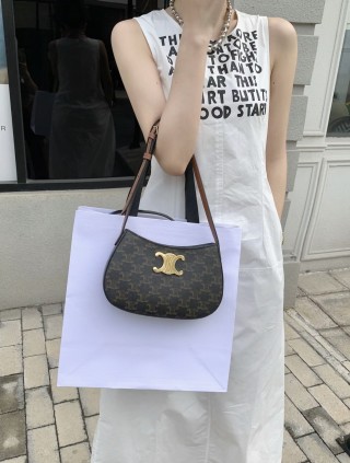 Celine Tilly Underarm Bag – Monogram Canvas with Gold Hardware view 1