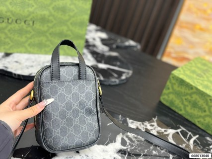 Gucci GG Supreme Black Phone Crossbody Bag view 6