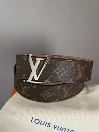 Louis Vuitton Monogram Canvas Belt with Silver LV Buckle view 2