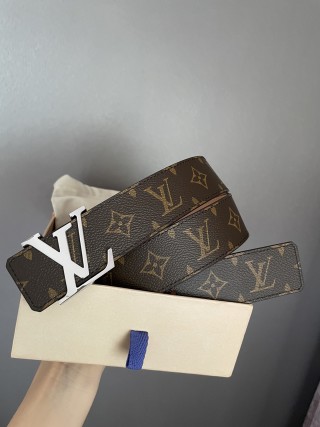 Louis Vuitton Monogram Canvas Belt with Silver LV Buckle view 3